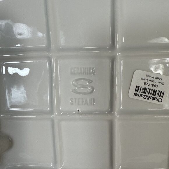 Crate & Barrel Set Of 2 Ceramic Snowflake Trivet Made in Italy Ceramica Stefani - Picture 6 of 9